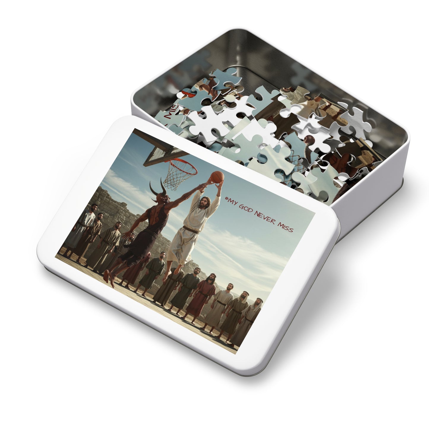 "#NeverMiss" Basketball Jigsaw Puzzle (Includes Tin) — Inspirational Puzzle