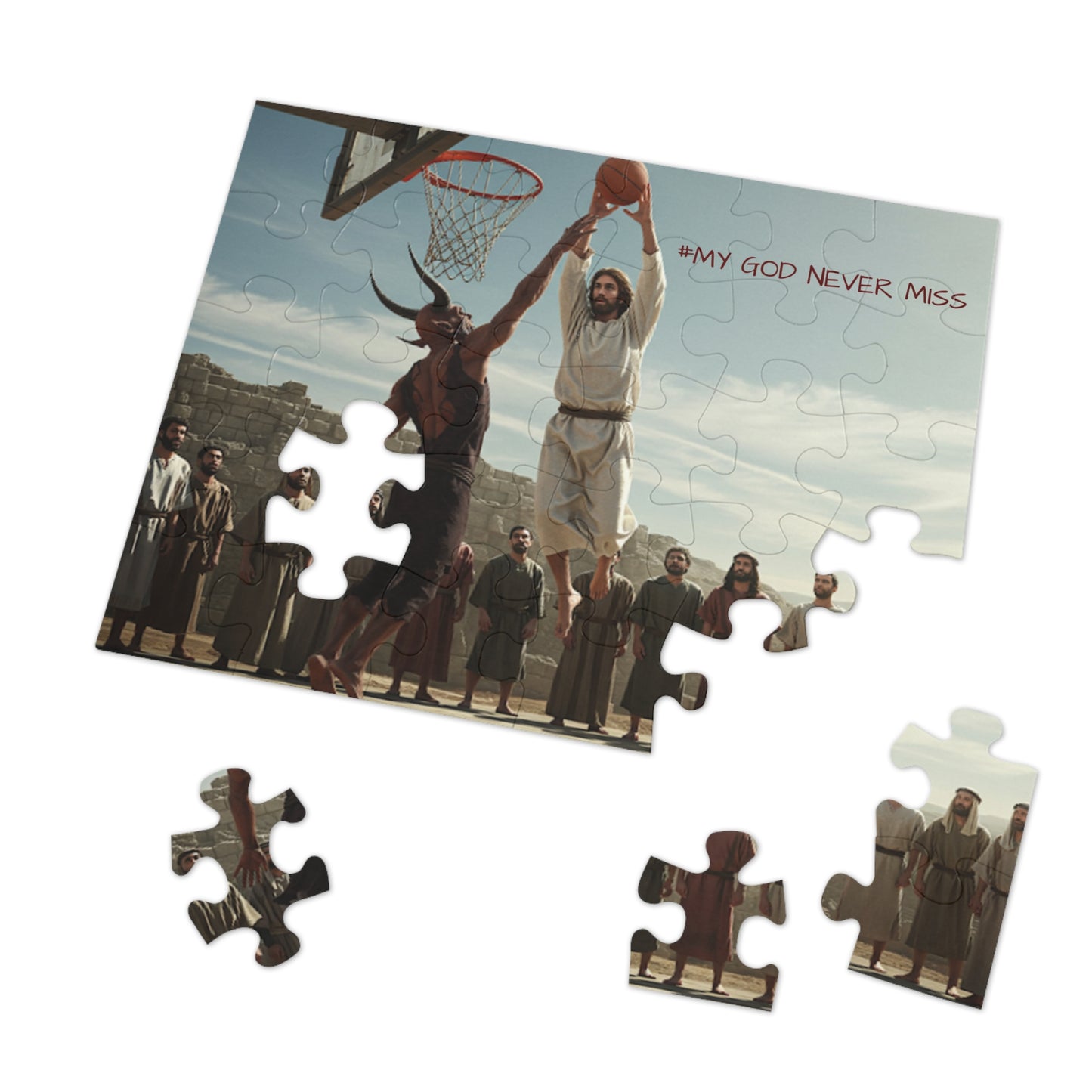 "#NeverMiss" Basketball Jigsaw Puzzle (Includes Tin) — Inspirational Puzzle