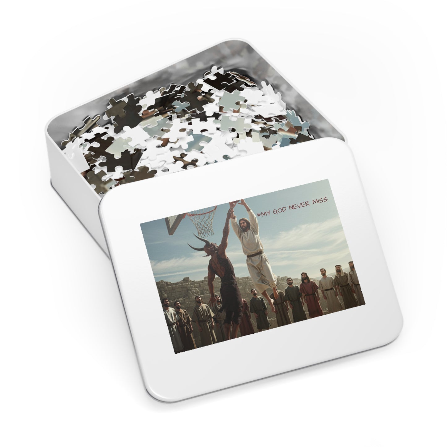 "#NeverMiss" Basketball Jigsaw Puzzle (Includes Tin) — Inspirational Puzzle