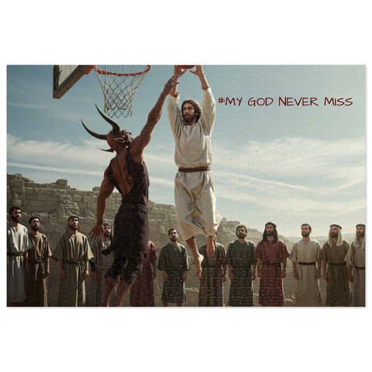 "#NeverMiss" Basketball Jigsaw Puzzle (Includes Tin) — Inspirational Puzzle