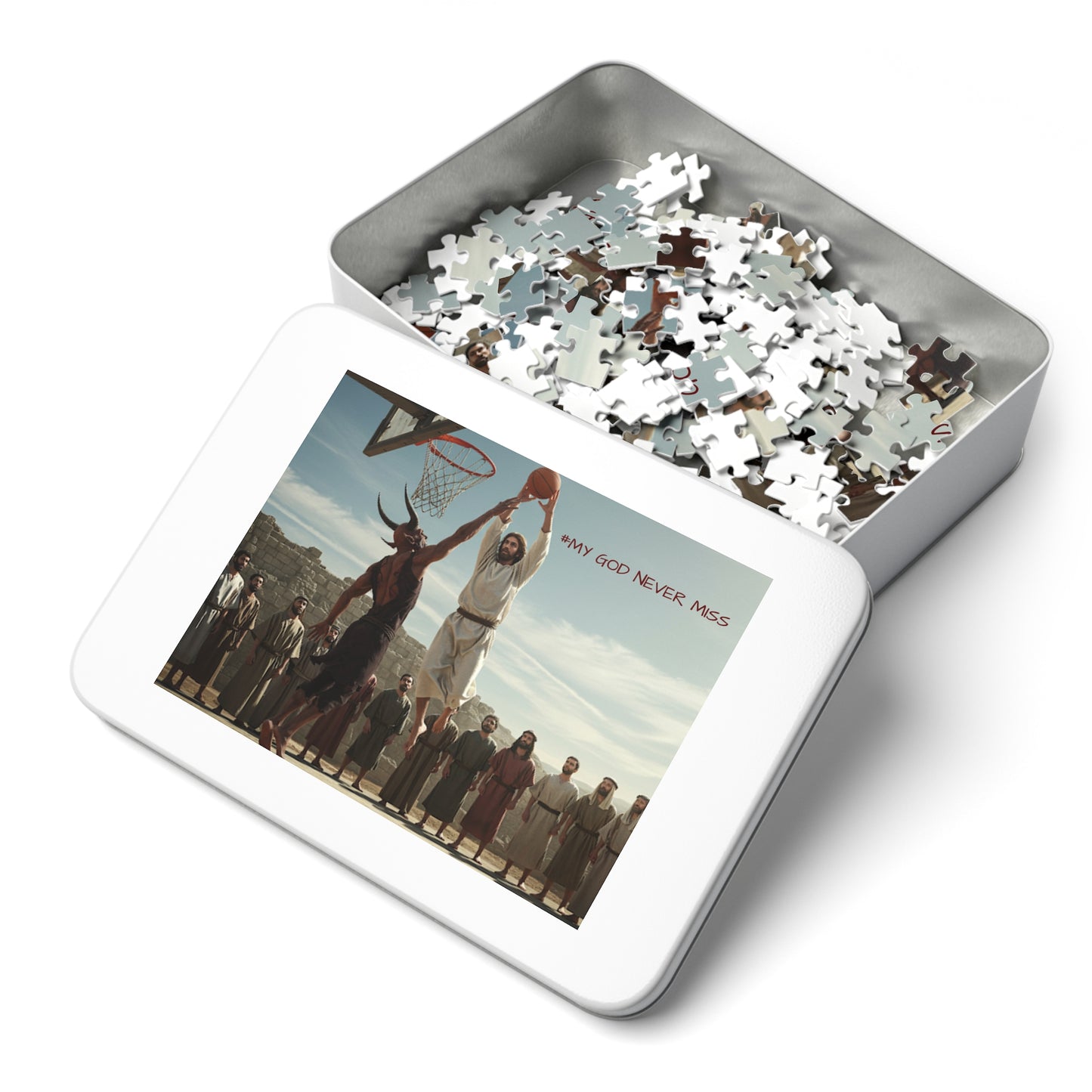 "#NeverMiss" Basketball Jigsaw Puzzle (Includes Tin) — Inspirational Puzzle
