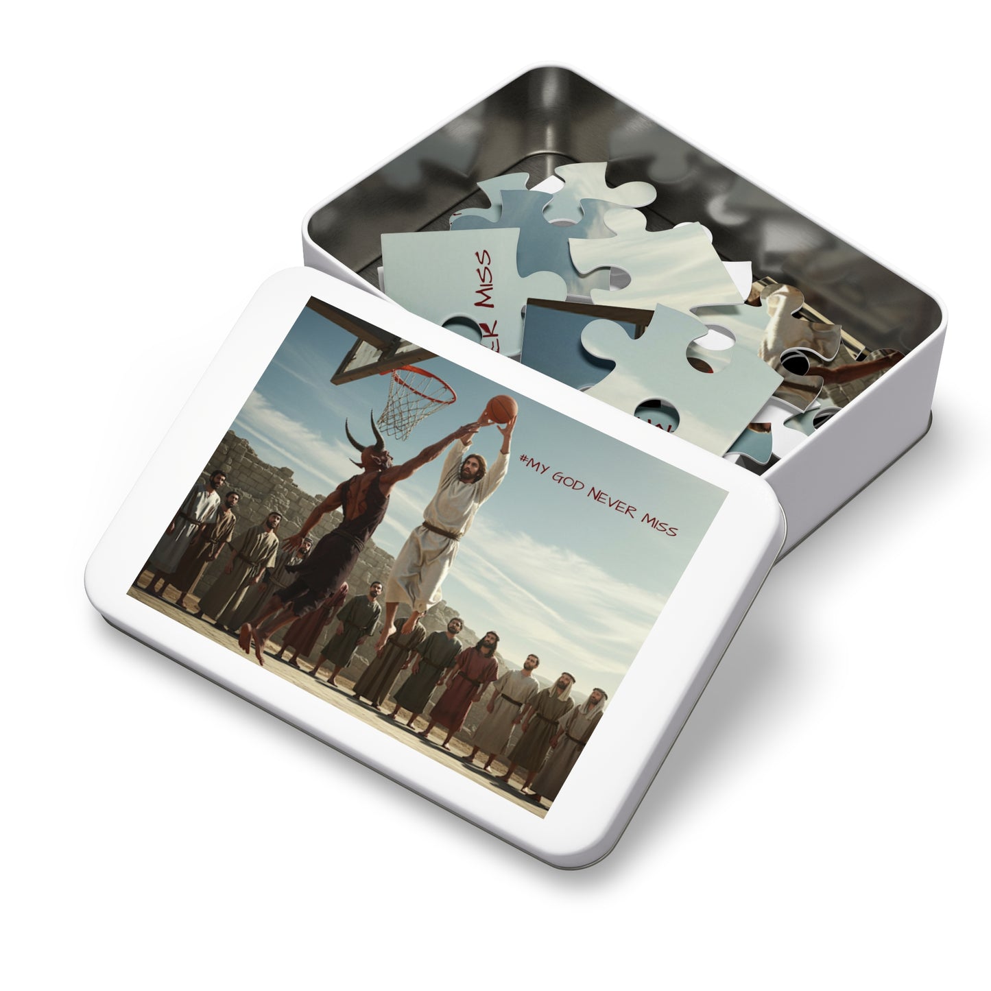 "#NeverMiss" Basketball Jigsaw Puzzle (Includes Tin) — Inspirational Puzzle