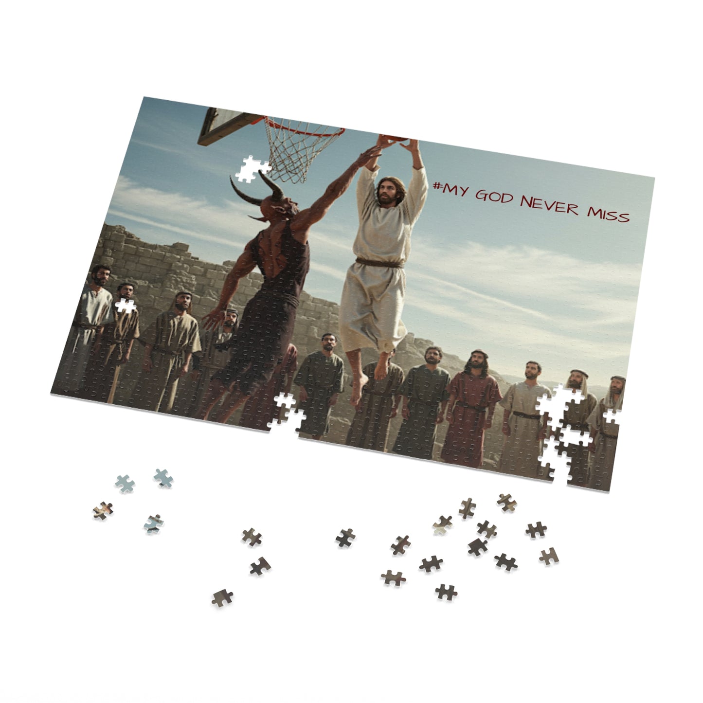 "#NeverMiss" Basketball Jigsaw Puzzle (Includes Tin) — Inspirational Puzzle