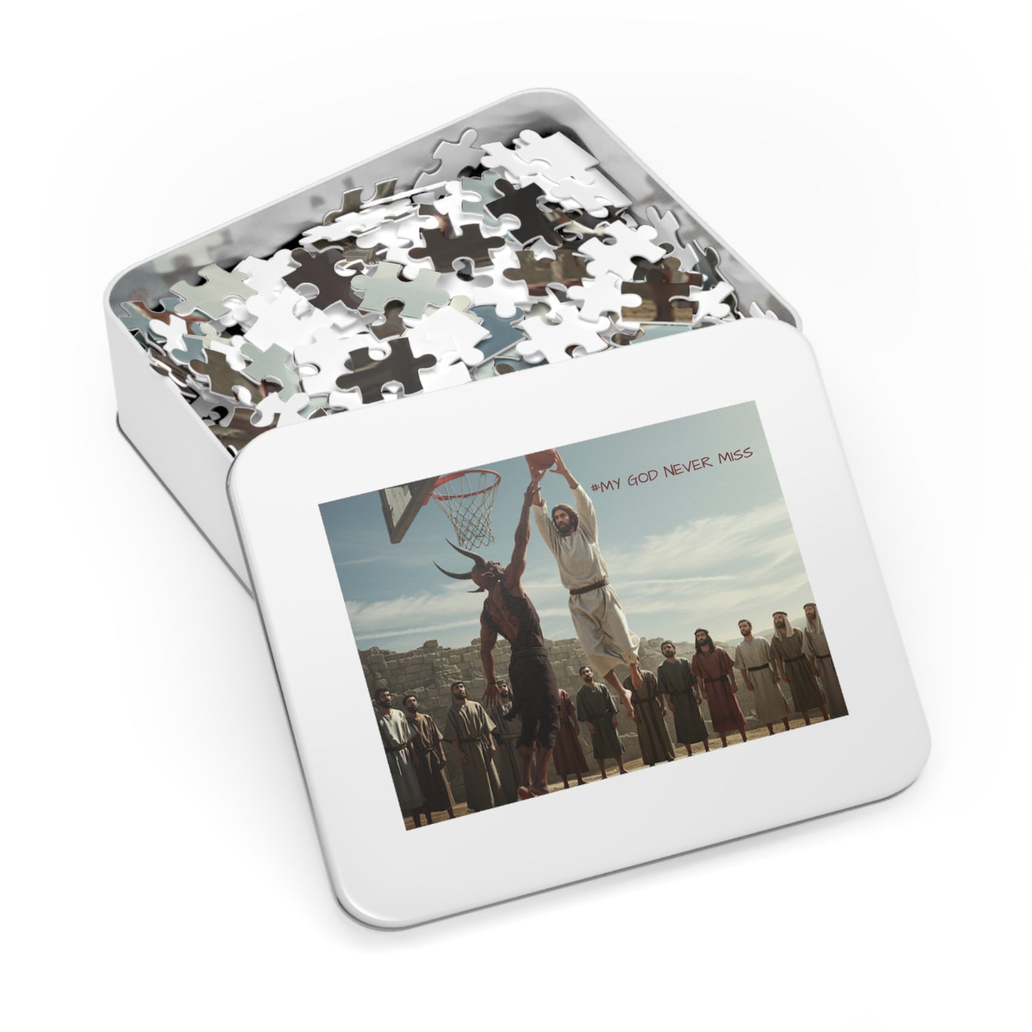 "#NeverMiss" Basketball Jigsaw Puzzle (Includes Tin) — Inspirational Puzzle