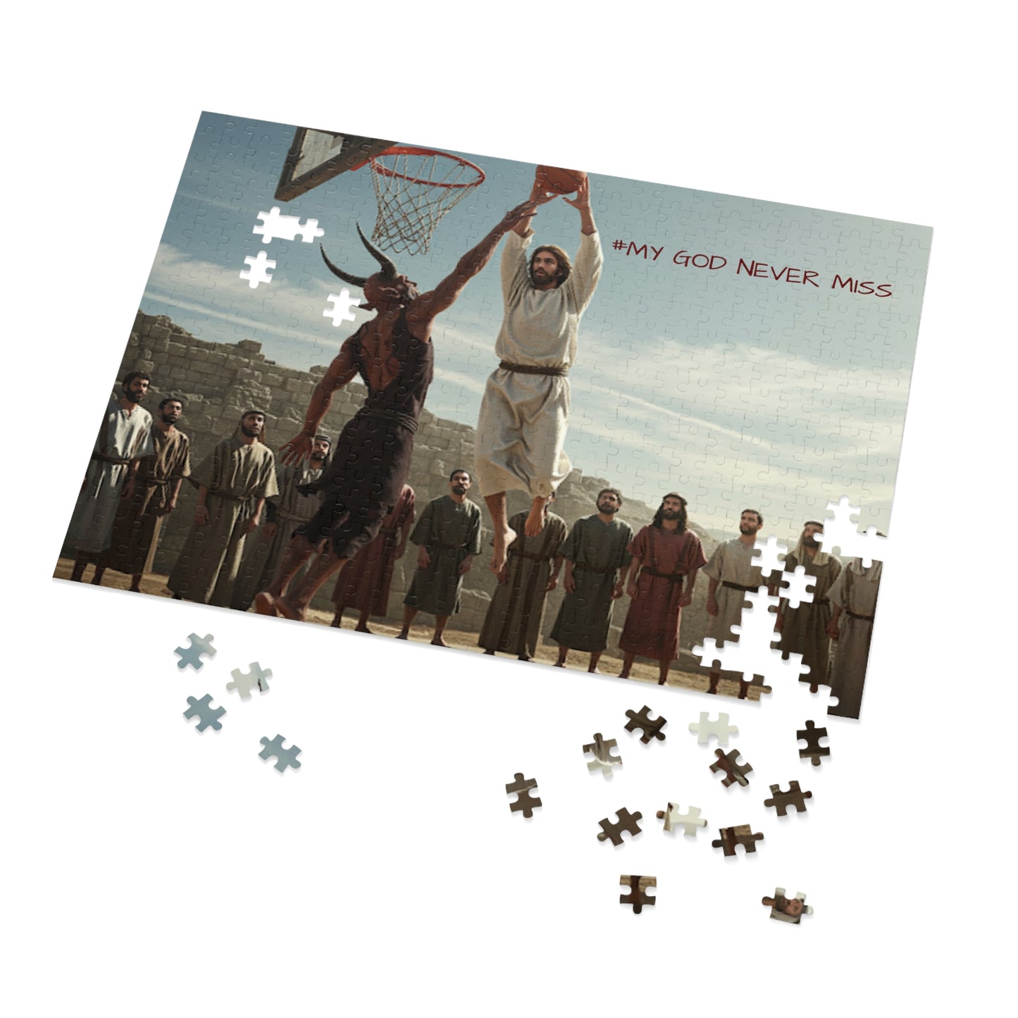 "#NeverMiss" Basketball Jigsaw Puzzle (Includes Tin) — Inspirational Puzzle