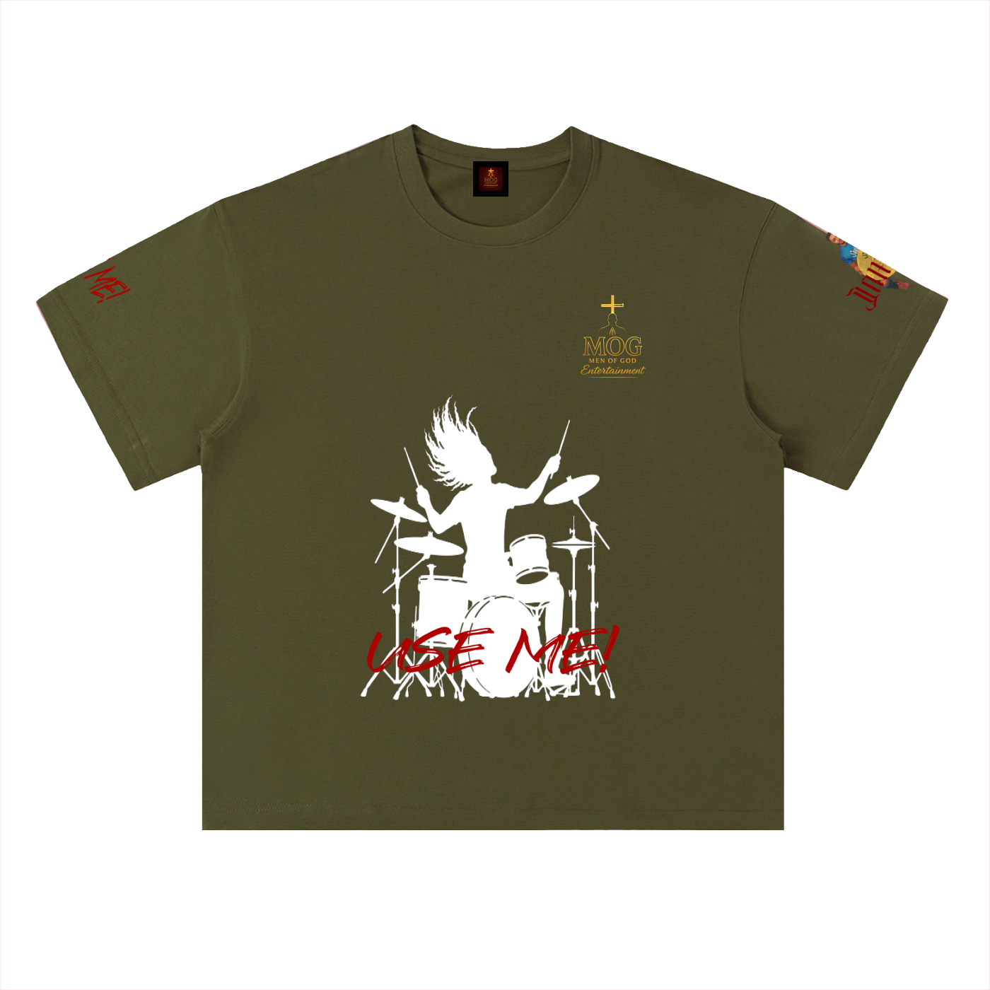 Use Me Drummer (White) - Cotton T-Shirt